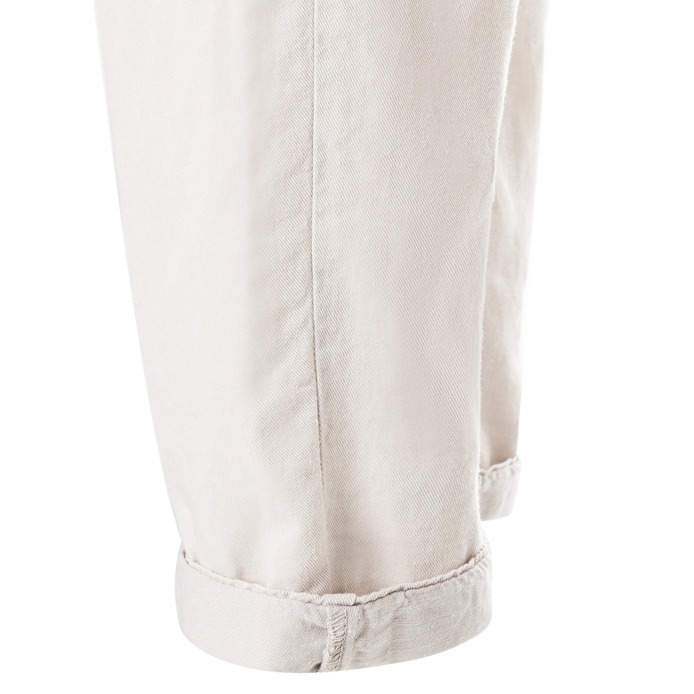 Mac W Ivy Cotton Linen Bukser Aluminium White