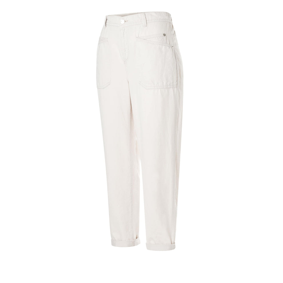 Mac W Ivy Cotton Linen Bukser Aluminium White