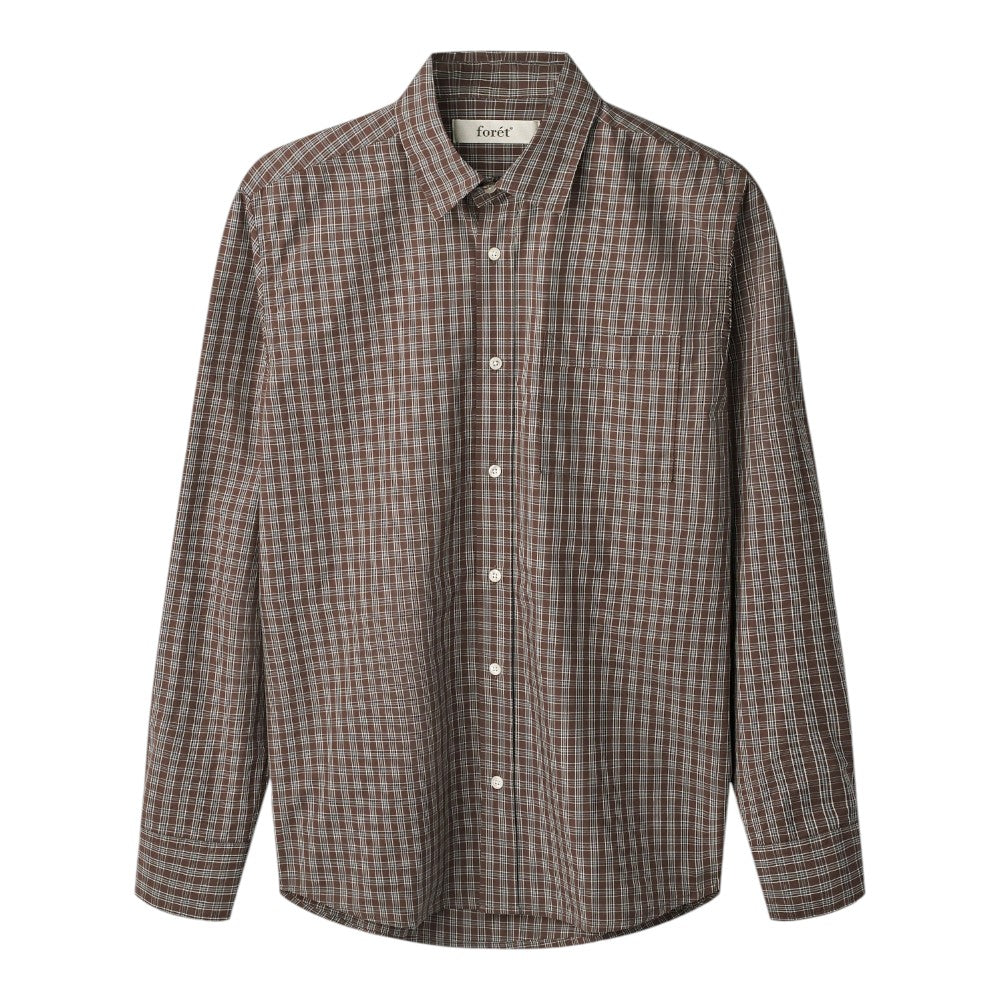 Forét M Maple Poplin Shirt Brown Khaki