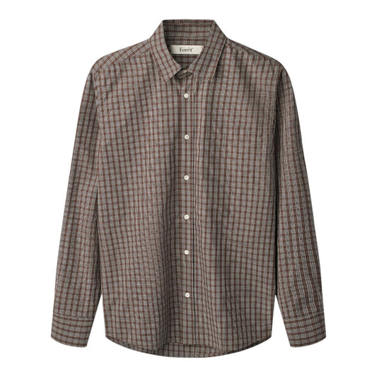 Forét M Maple Poplin Shirt Brown Khaki