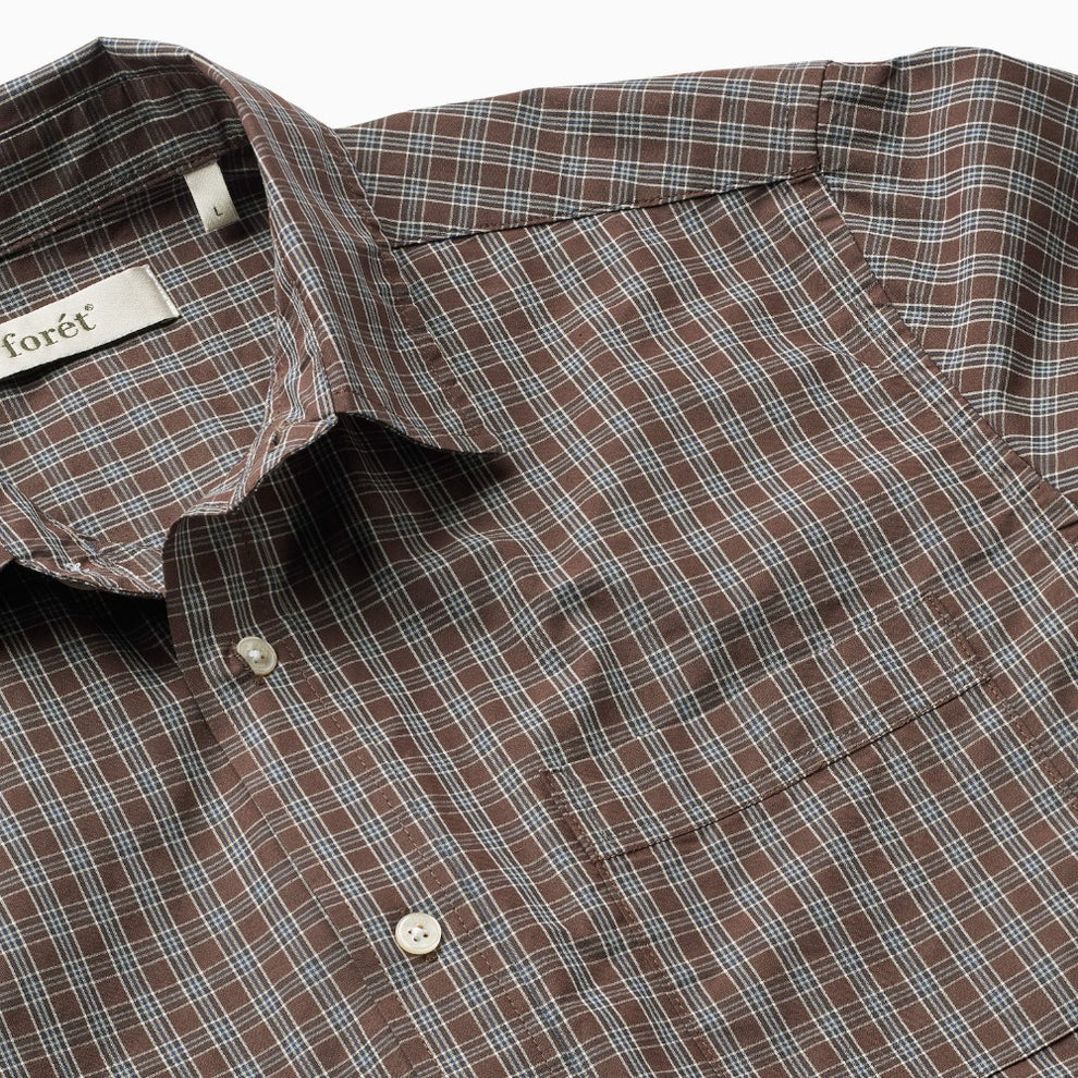 Forét M Maple Poplin Shirt Brown Khaki