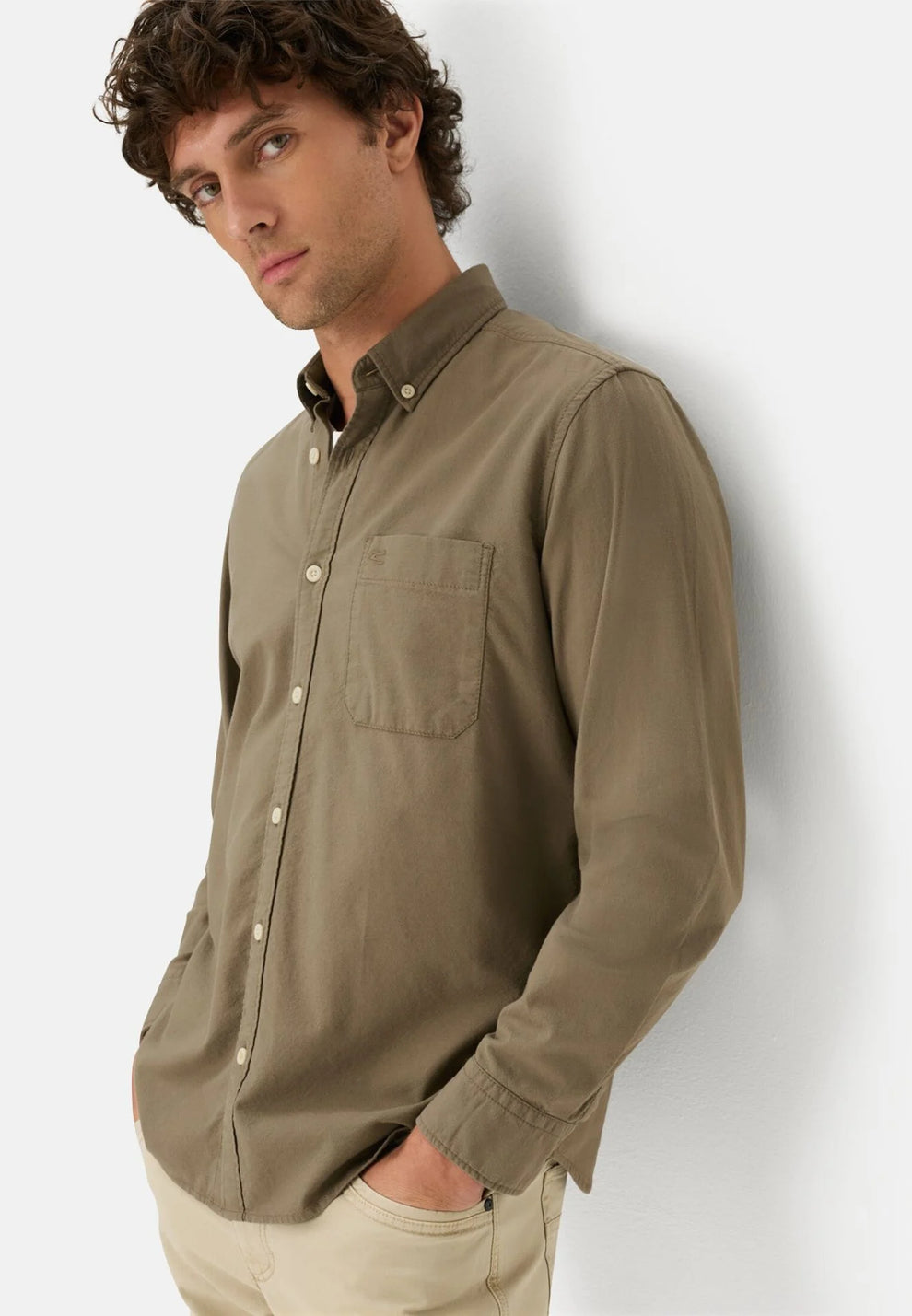 Camel Active M 7S05 Skjorte Khaki