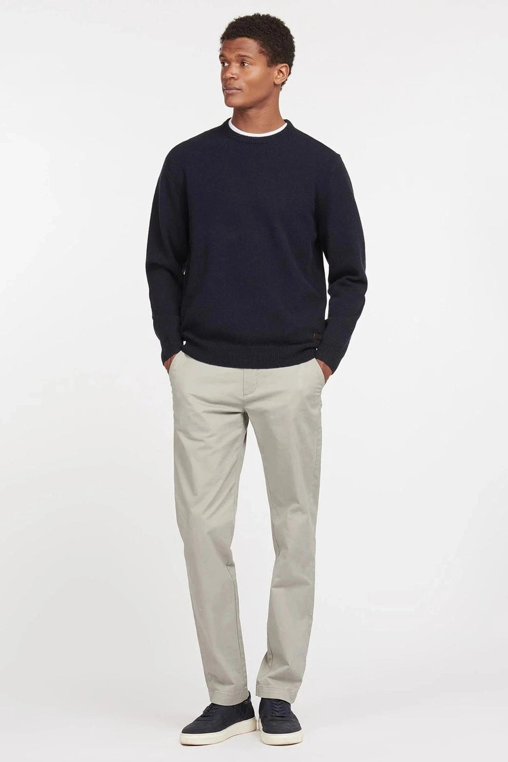 Barbour M Essential Patch Crew Strik Navy