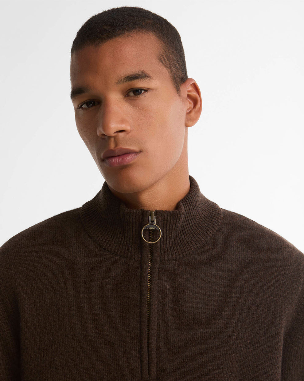 Barbour Holden Half Zip Dark Oak