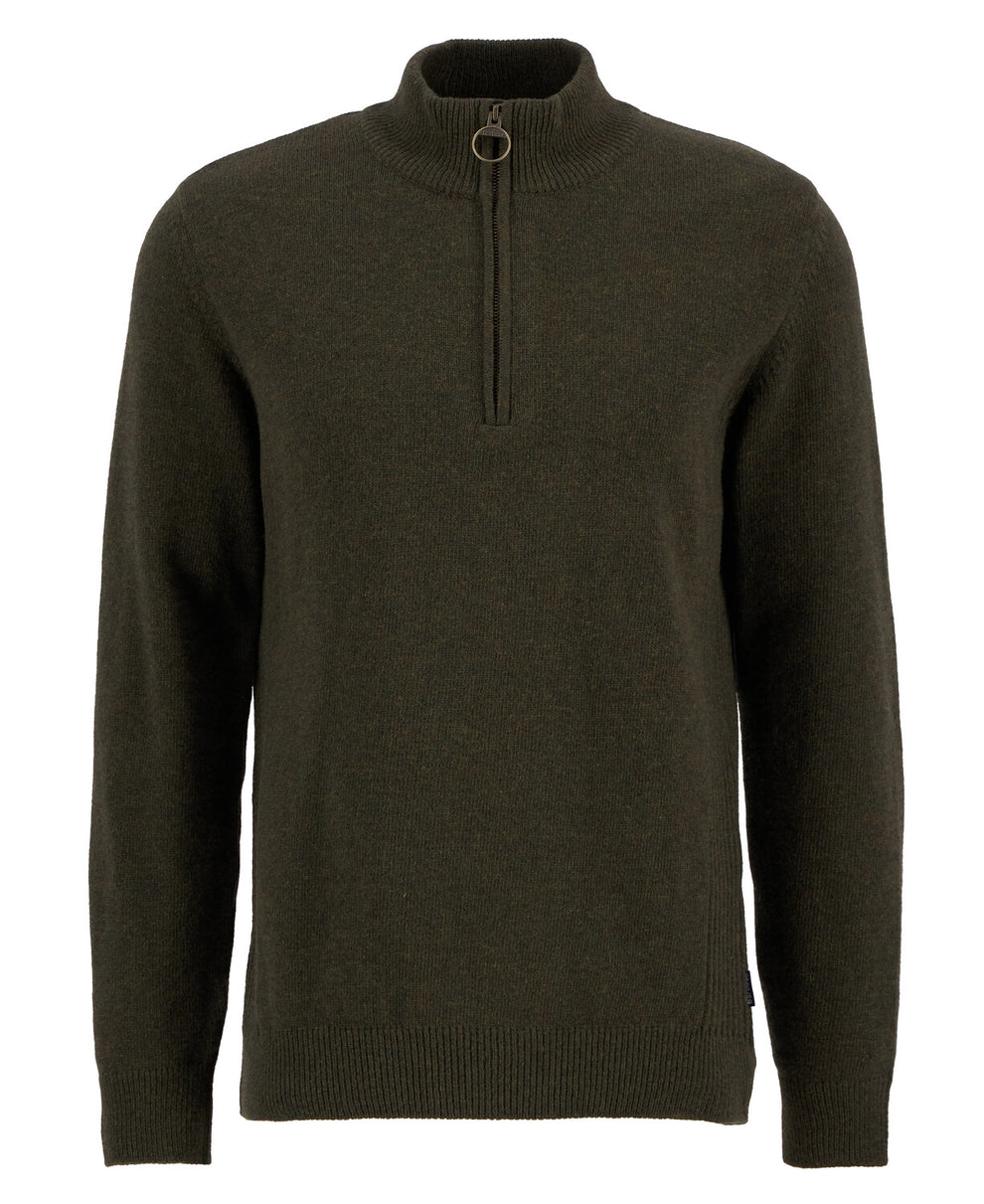 Barbour M Holden Half Zip Olive Marl