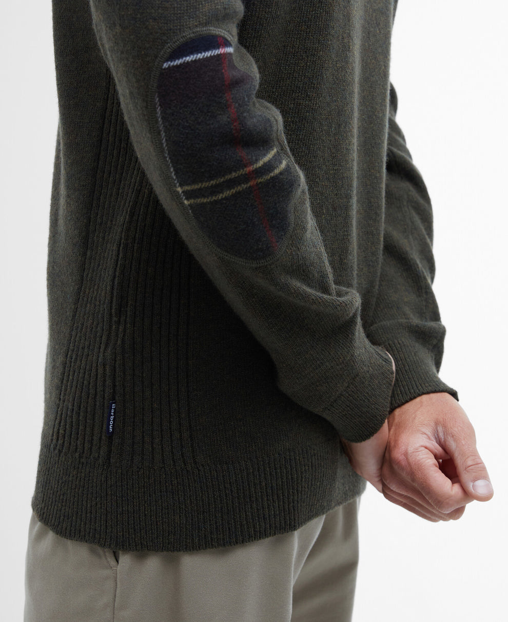 Barbour M Holden Half Zip Olive Marl