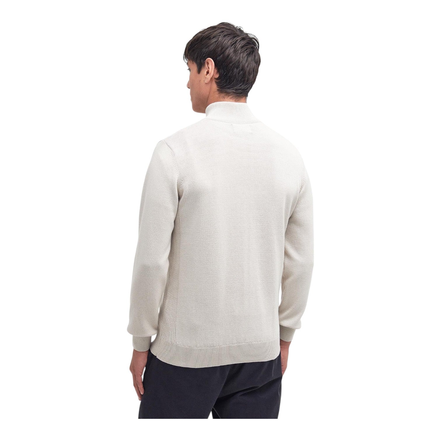 Barbour M Cotton Half Zip Knitted Jumper Mist