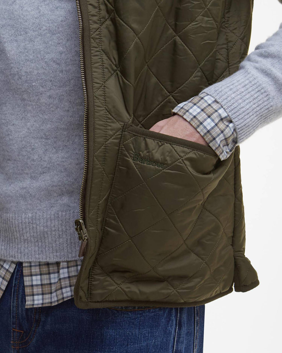Barbour M Polarquilt Waistcoat Zip Olive