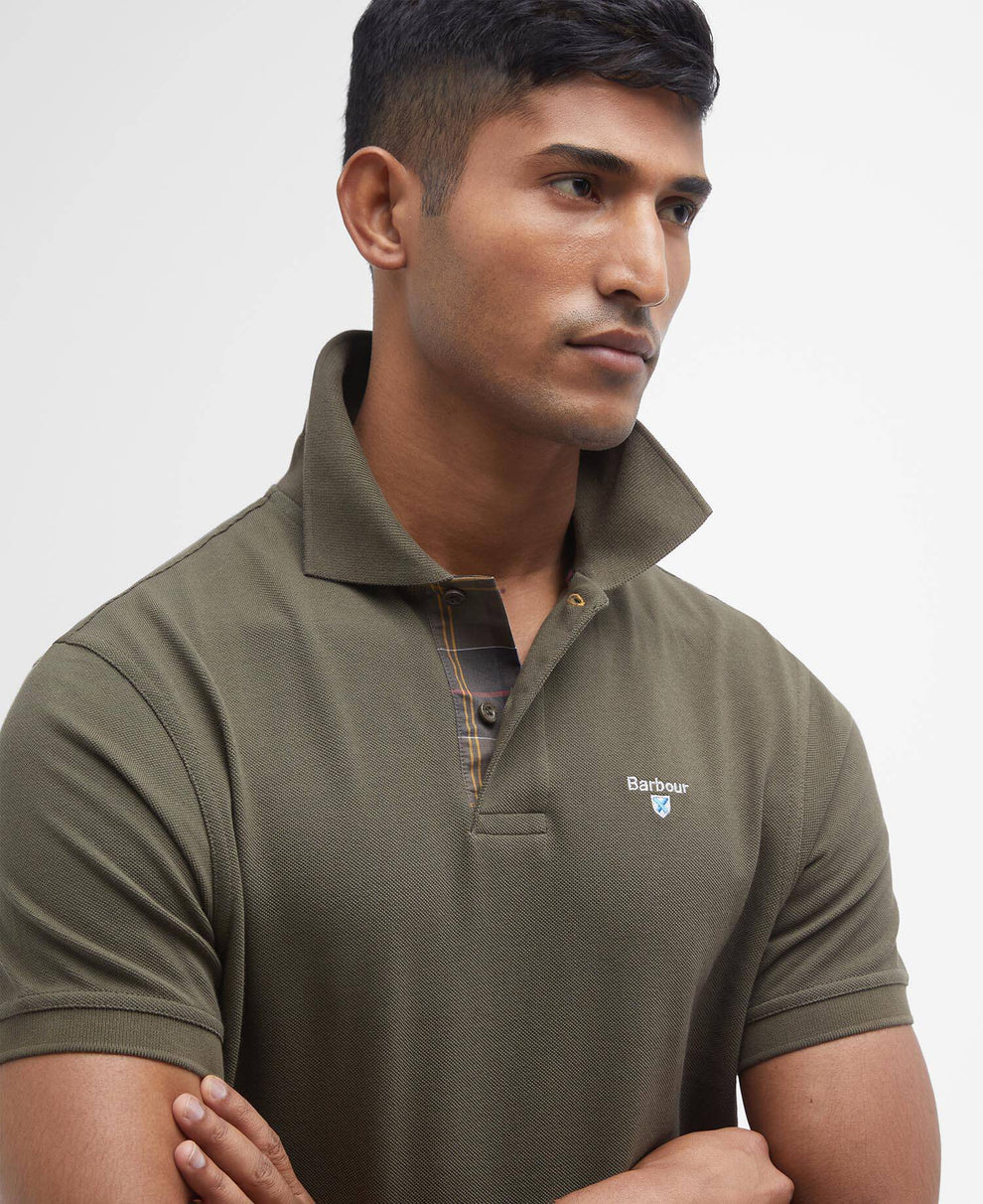 Barbour M Tartan Pique Polo Shirt Olive