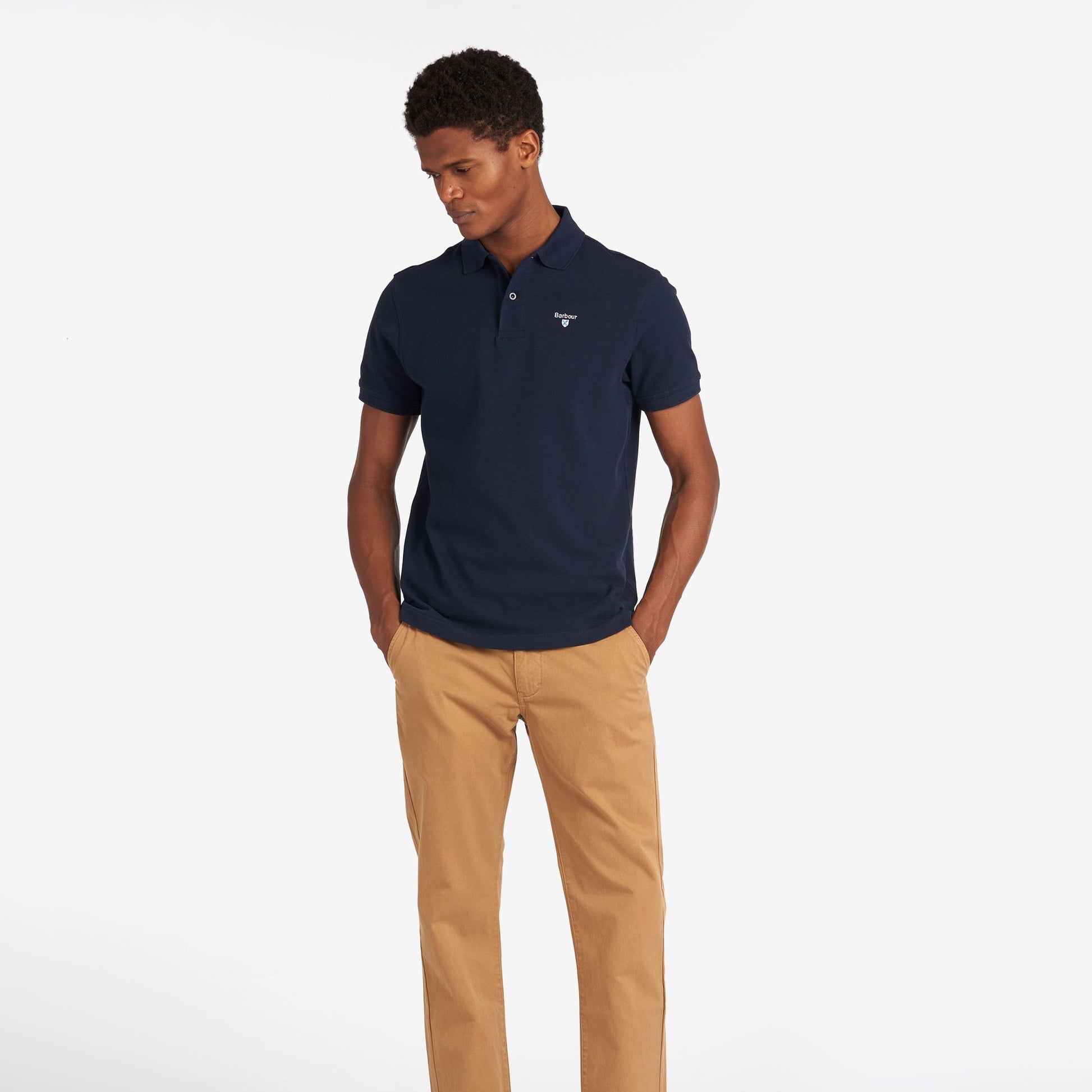 Barbour M Sports Polo Navy Olive