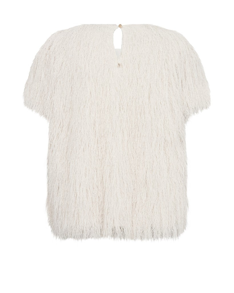Mos Mosh Mmbrim O-Ss Faux Fur Tee Ecru