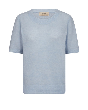 Mos Mosh Mmmape Ss O-Neck Knit Skyway