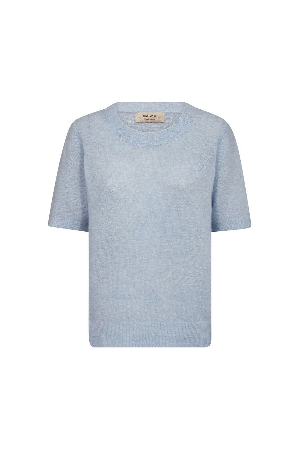 Mos Mosh Mmmape Ss O-Neck Knit Skyway