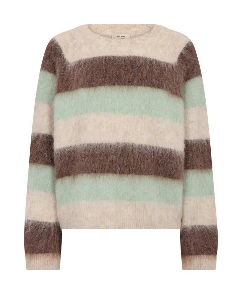 Mos Mosh Mmsuvi Stripe Knit Frosty Green