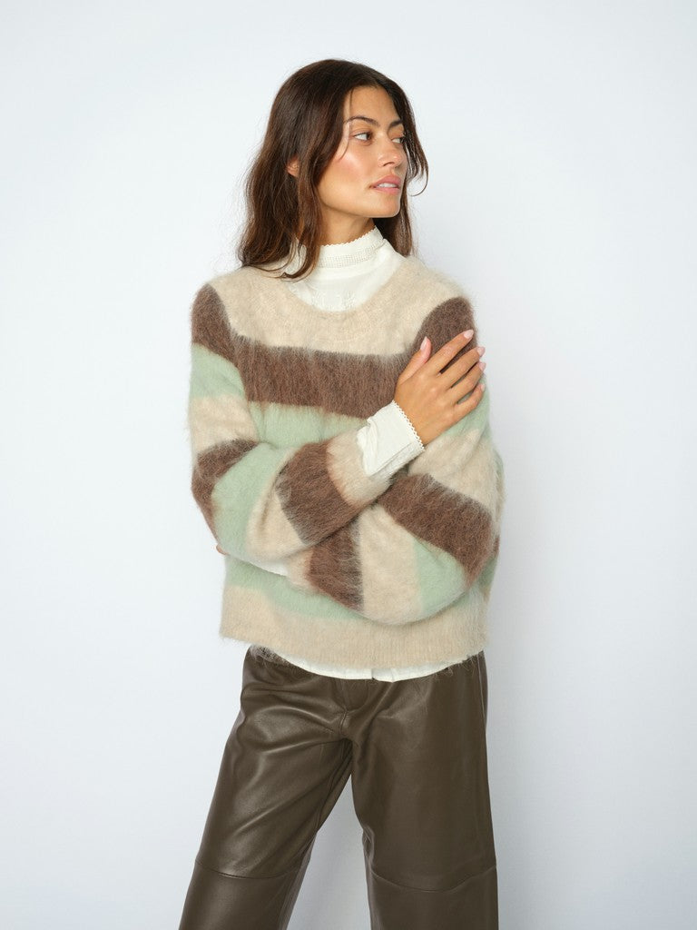 Mos Mosh Mmsuvi Stripe Knit Frosty Green