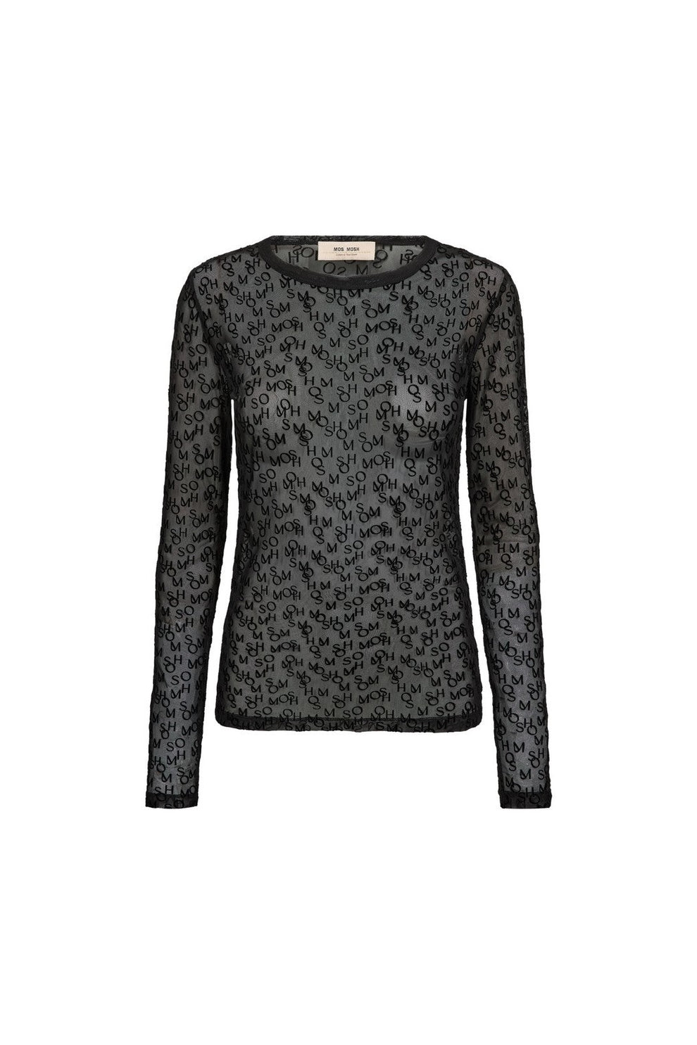 Mos Mosh Mmloretta Mono Mesh Blouse Black