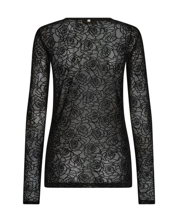 Mos Mosh Mmrose Mesh Blouse Black