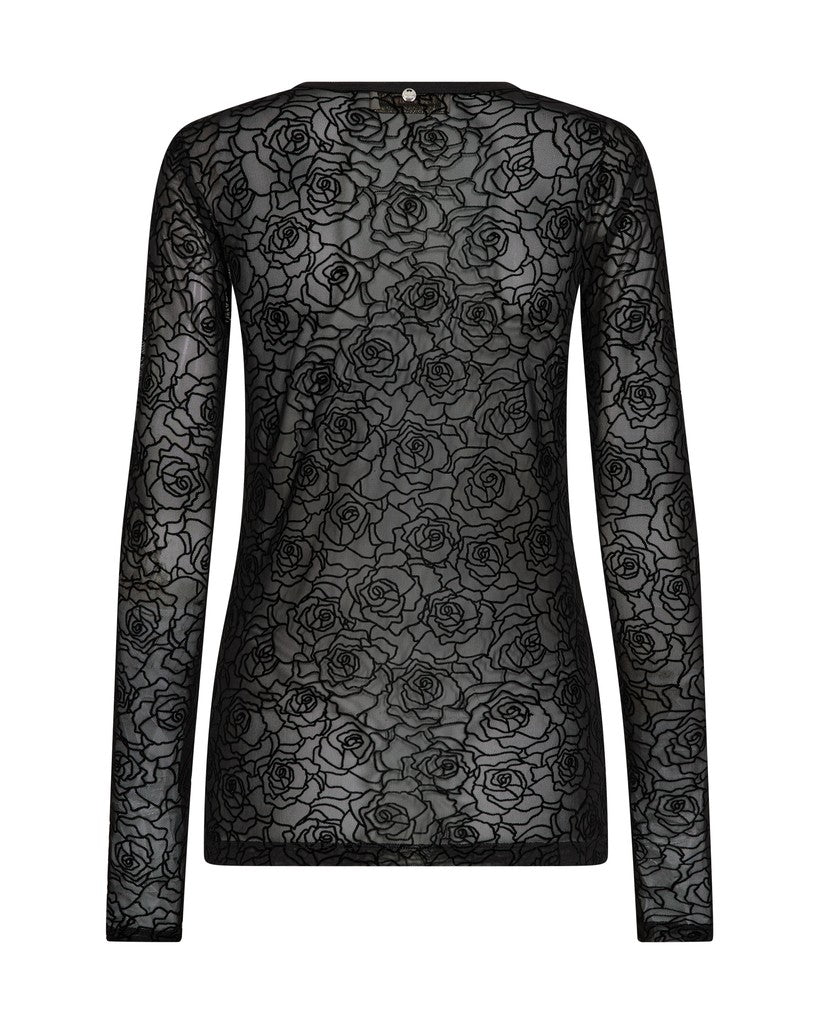 Mos Mosh Mmrose Mesh Blouse Black