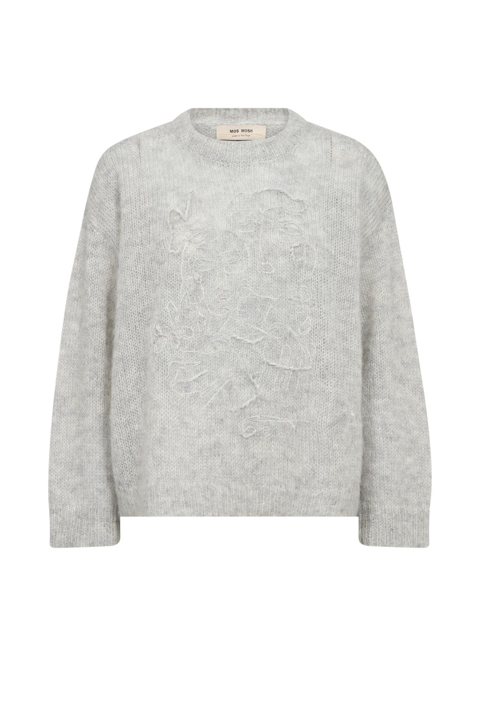 Mos Mosh Mmaroa Bernat Emb Knit Light Grey Melange