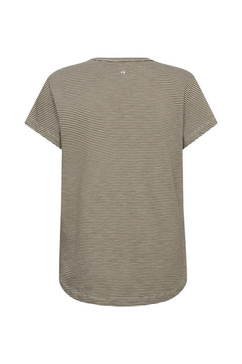 Mos Mosh Mmcamp O-Ss Stripe Tee Burnt Olive