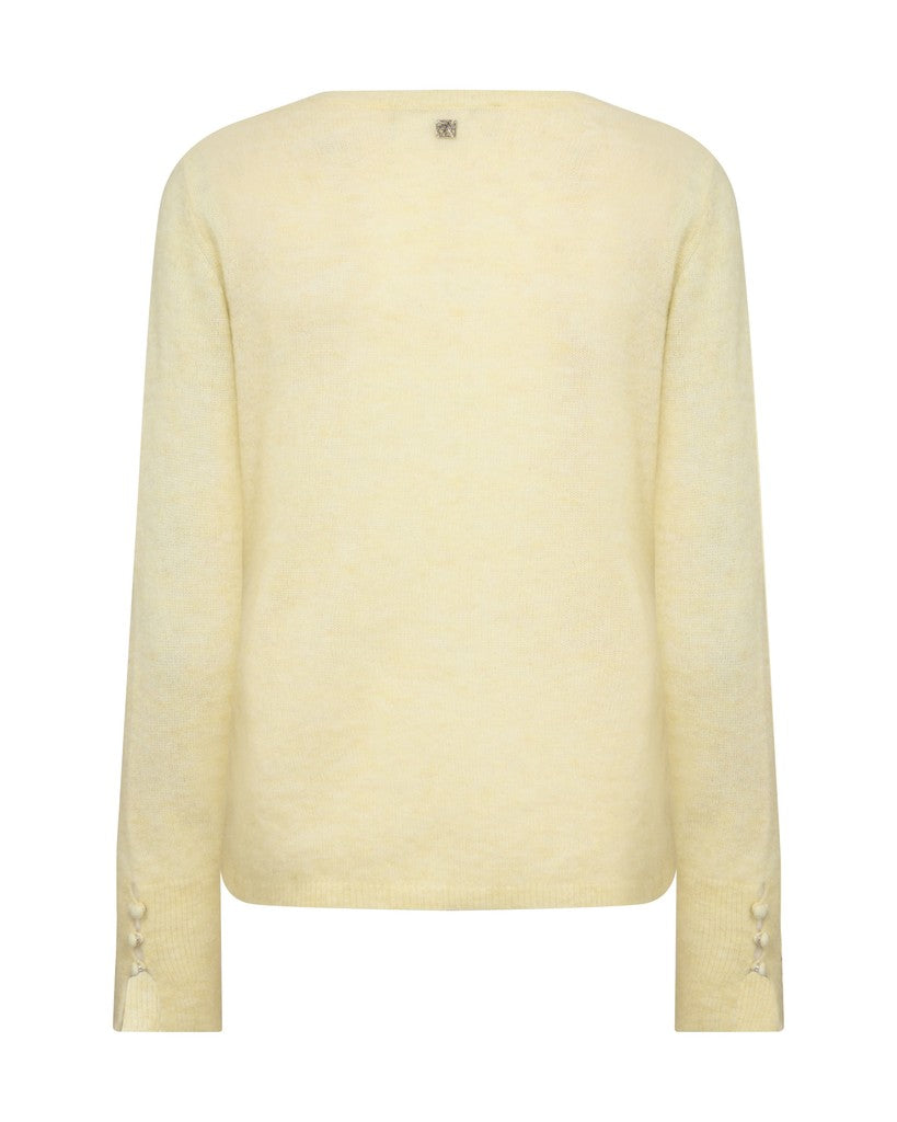 Mos Mosh Mmmape Sophia O-Neck Knit Pastel Yellow