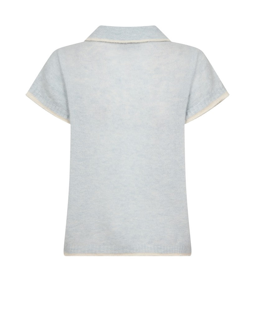 Mos Mosh Mmmape Ss Polo Knit Skywriting