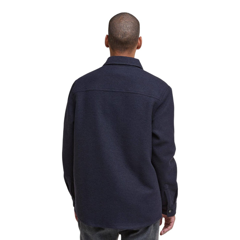 Barbour Marlow Tailored Wool Blend Overshirt Navy Marl
