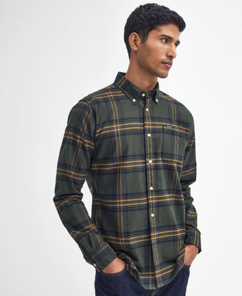 Barbour M Portdown Tailored Checked Shirt Olive