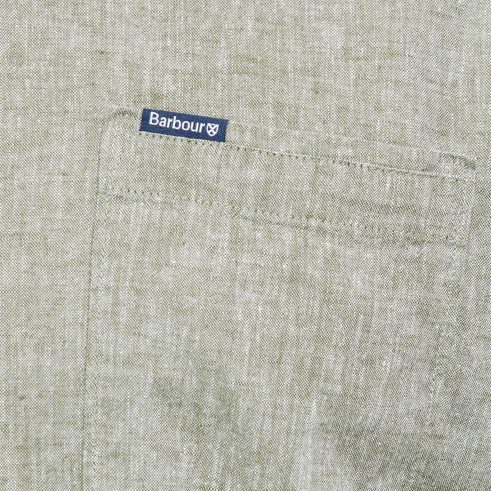 Barbour M Nelson Summer Fit Shirt Bleached Olive