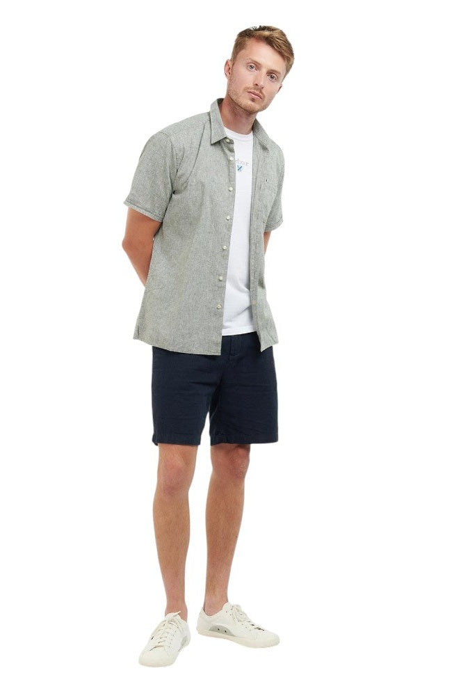 Barbour M Nelson Summer Fit Shirt Bleached Olive