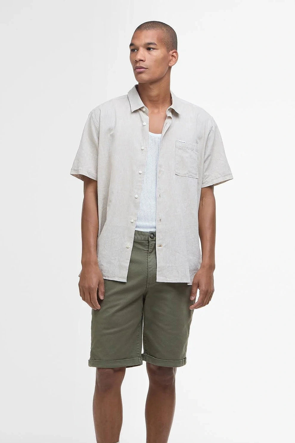 Barbour M Nelson Summer Fit Shirt Stone