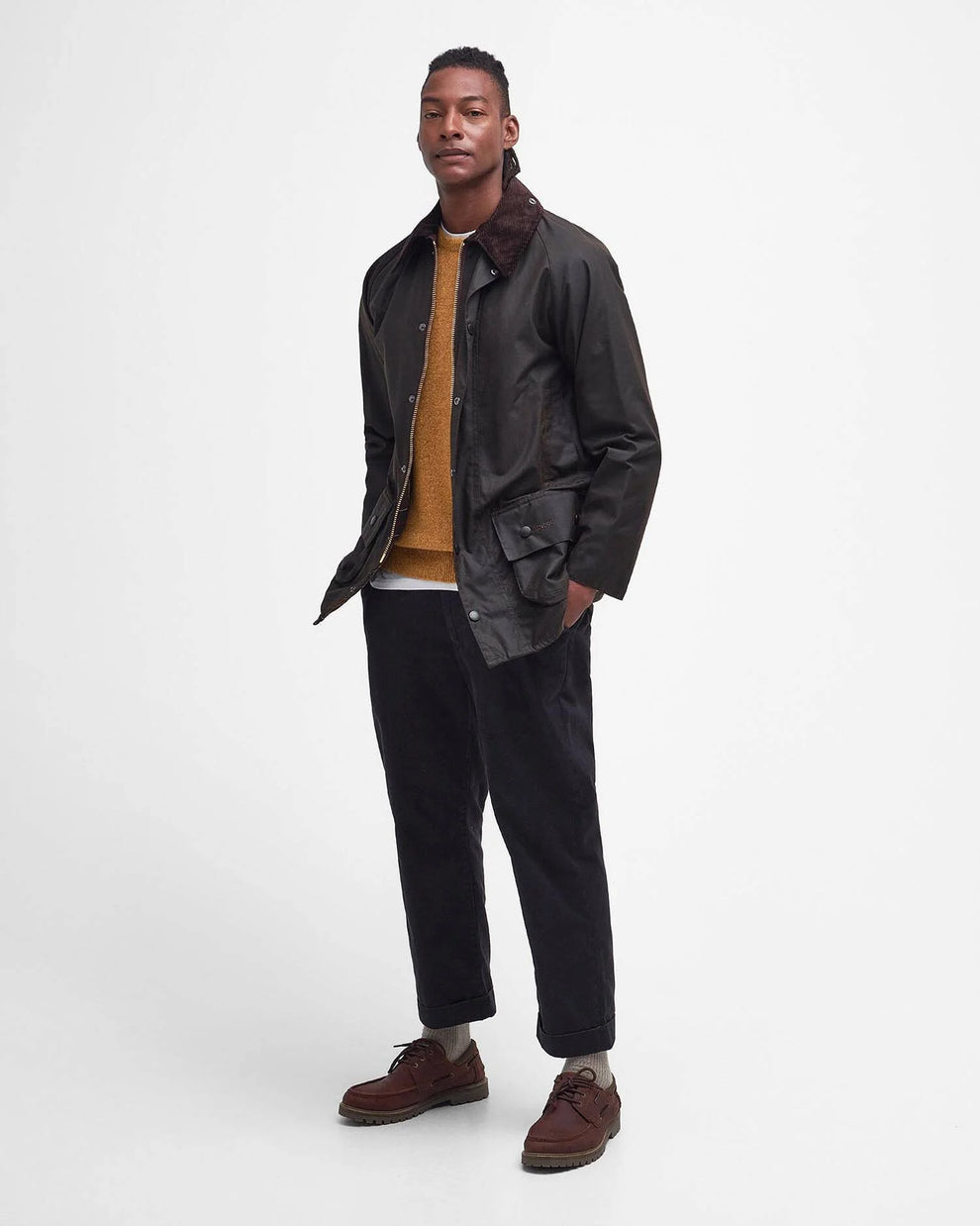 Barbour M Classic Beaufort Vokset Jakke Olive