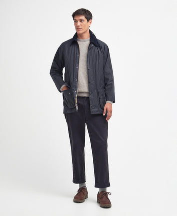 Barbour M Classic Beaufort Vokset Jakke Navy