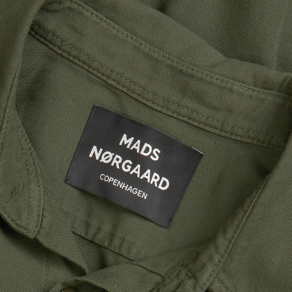 Mads Nørgaard M Dyed Canvas Skyler Skjorte jakke Olive Night