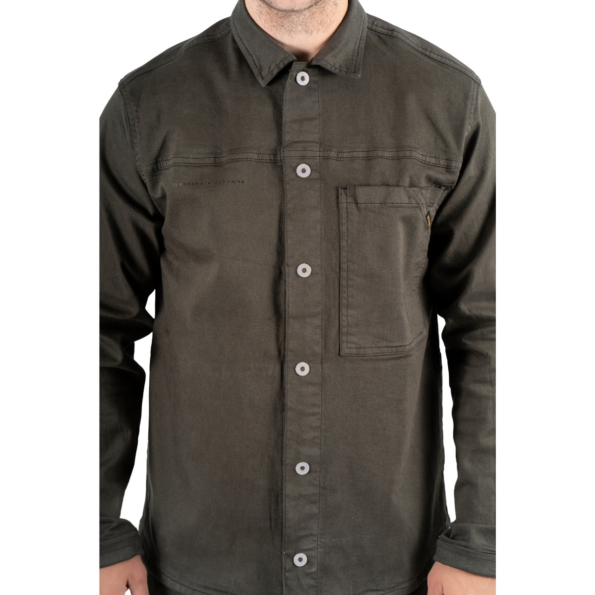 Marcus Gary Zip Overshirt Skjorte Olive Green