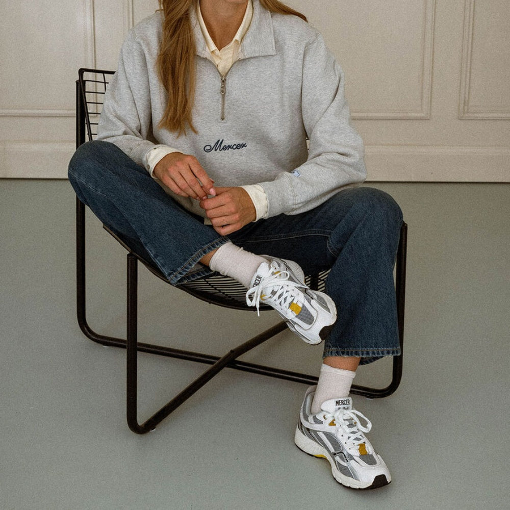Mercer U The Re Run Sneakers Recycled Leather White Silver