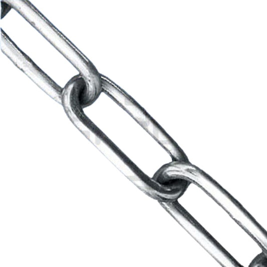 Meterkæde blank langleddet