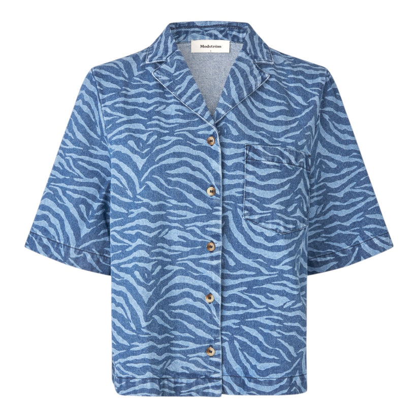 Modström MaseMD Print SS shirt BlueZebra