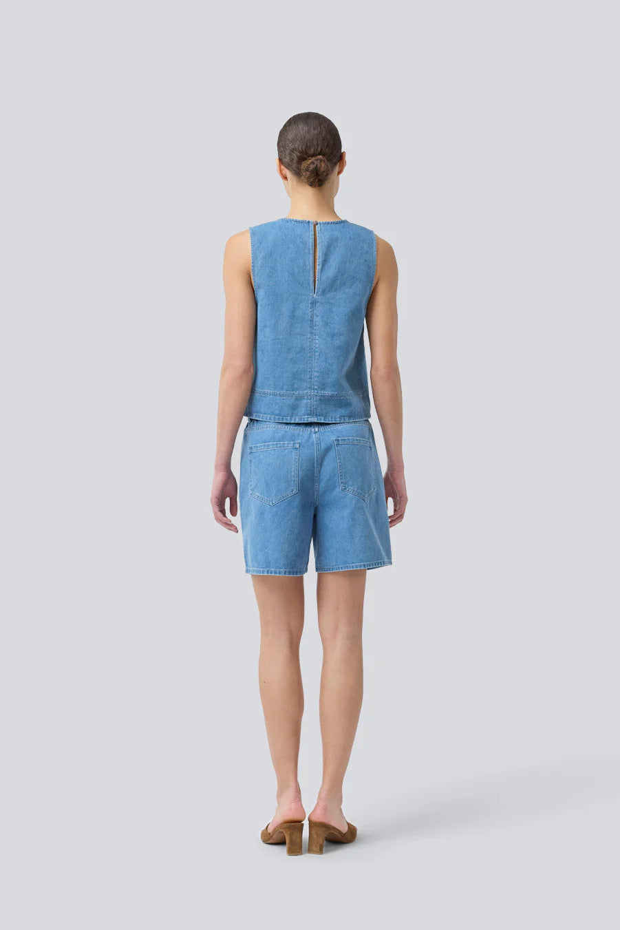 Modström W Naomand Solid Shorts Vintage Blue