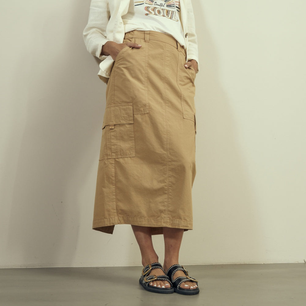 Mos Mosh W Breden Cargo Skirt Tan