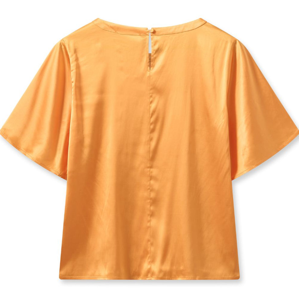 Mos Mosh W Evie SS Satin Blouse Blazing Orange