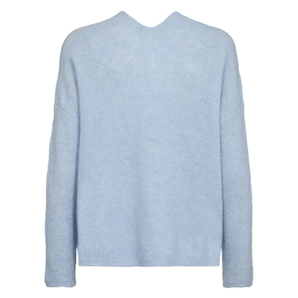 Mos Mosh W Thora V-Neck Knit Cashmere Blue