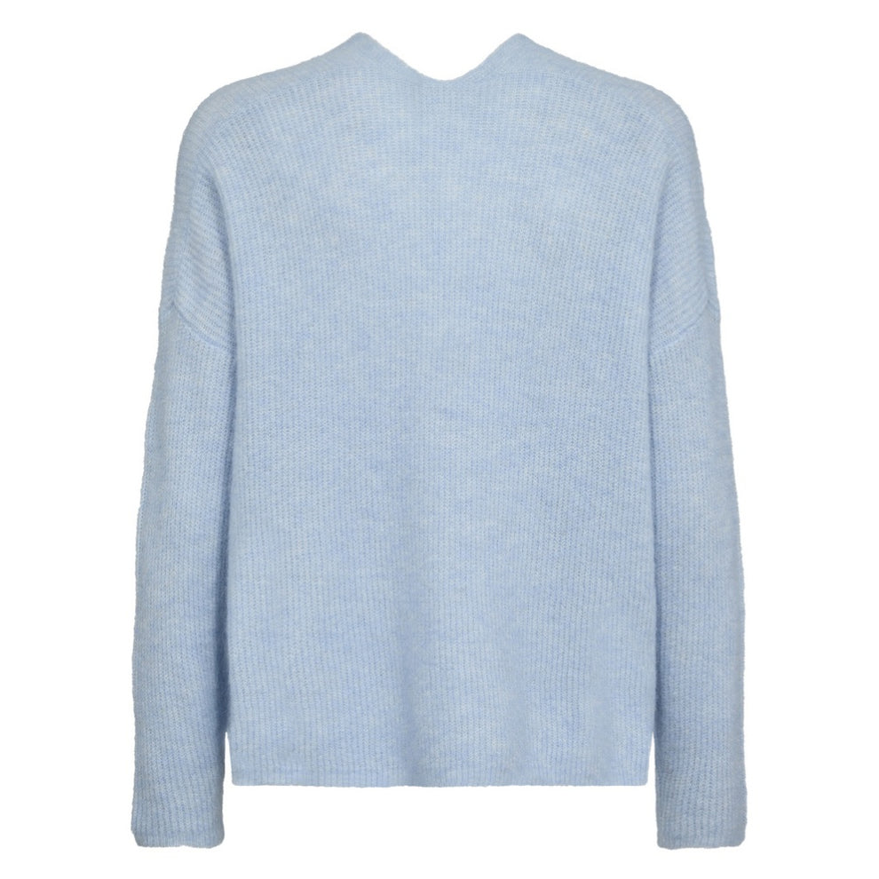 Mos Mosh W Thora V-Neck Knit Cashmere Blue