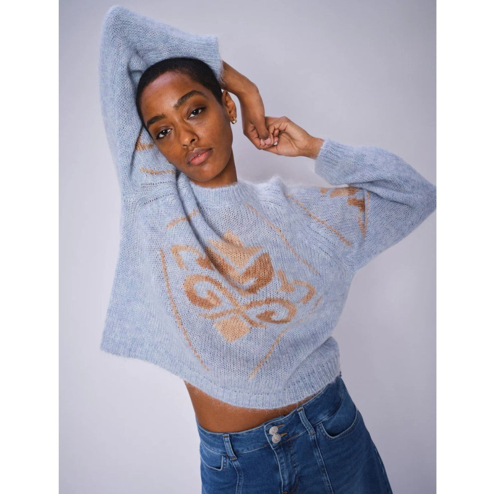 Mos Mosh Daya Mohair Intarsia Knit Skyway