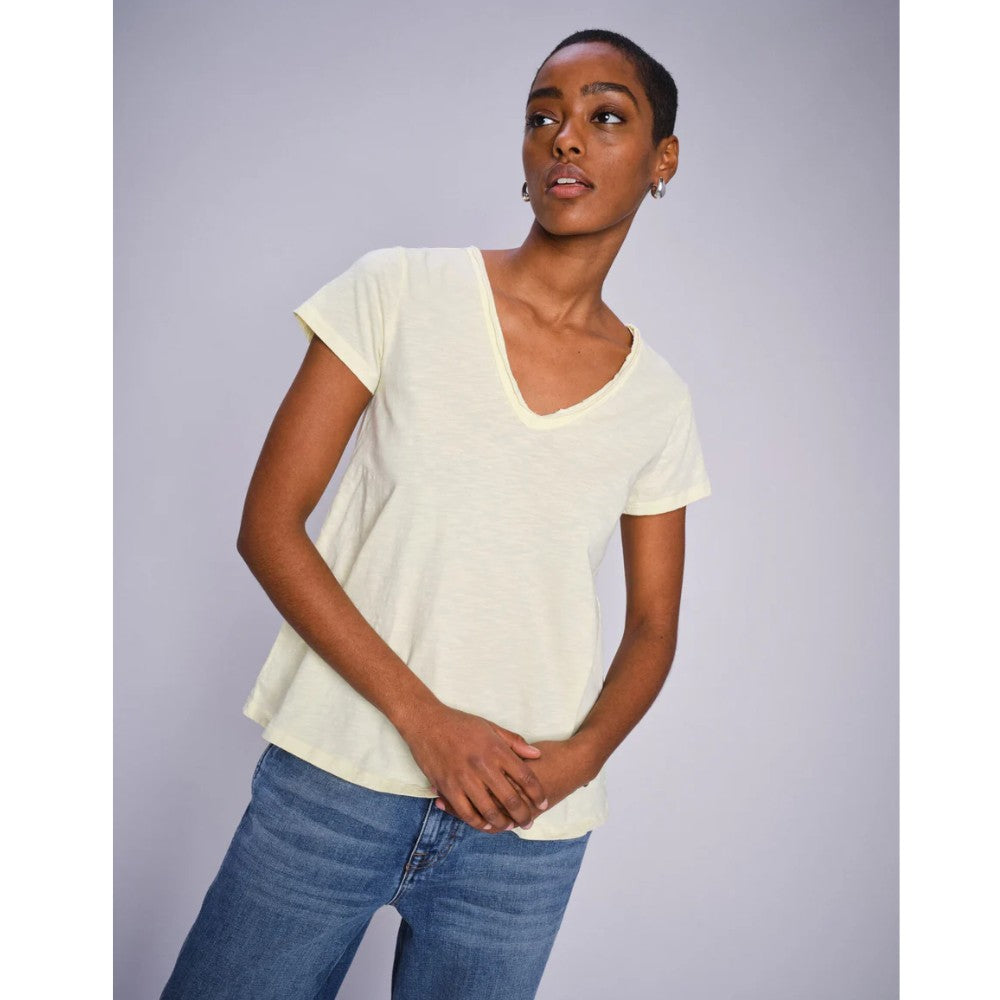 Mos Mosh Tulli V-Ss Basic T-Shirt French Vanilla