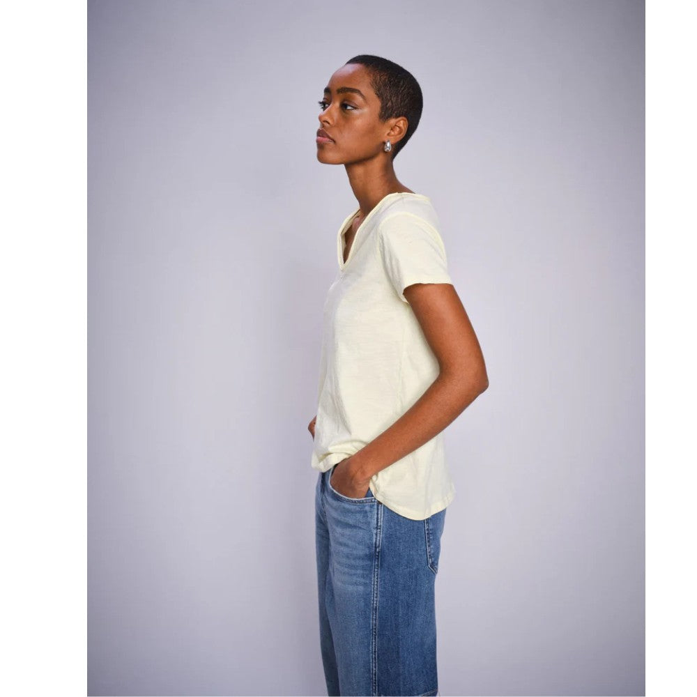 Mos Mosh Tulli V-Ss Basic T-Shirt French Vanilla