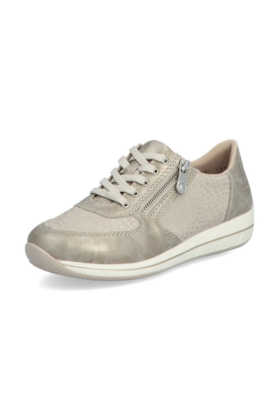 Rieker W Sko m Lynlås og Snøre Beige