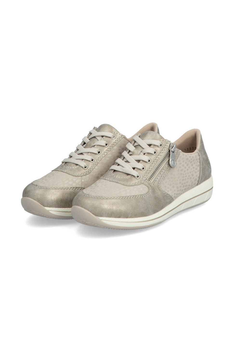 Rieker W Sko m Lynlås og Snøre Beige