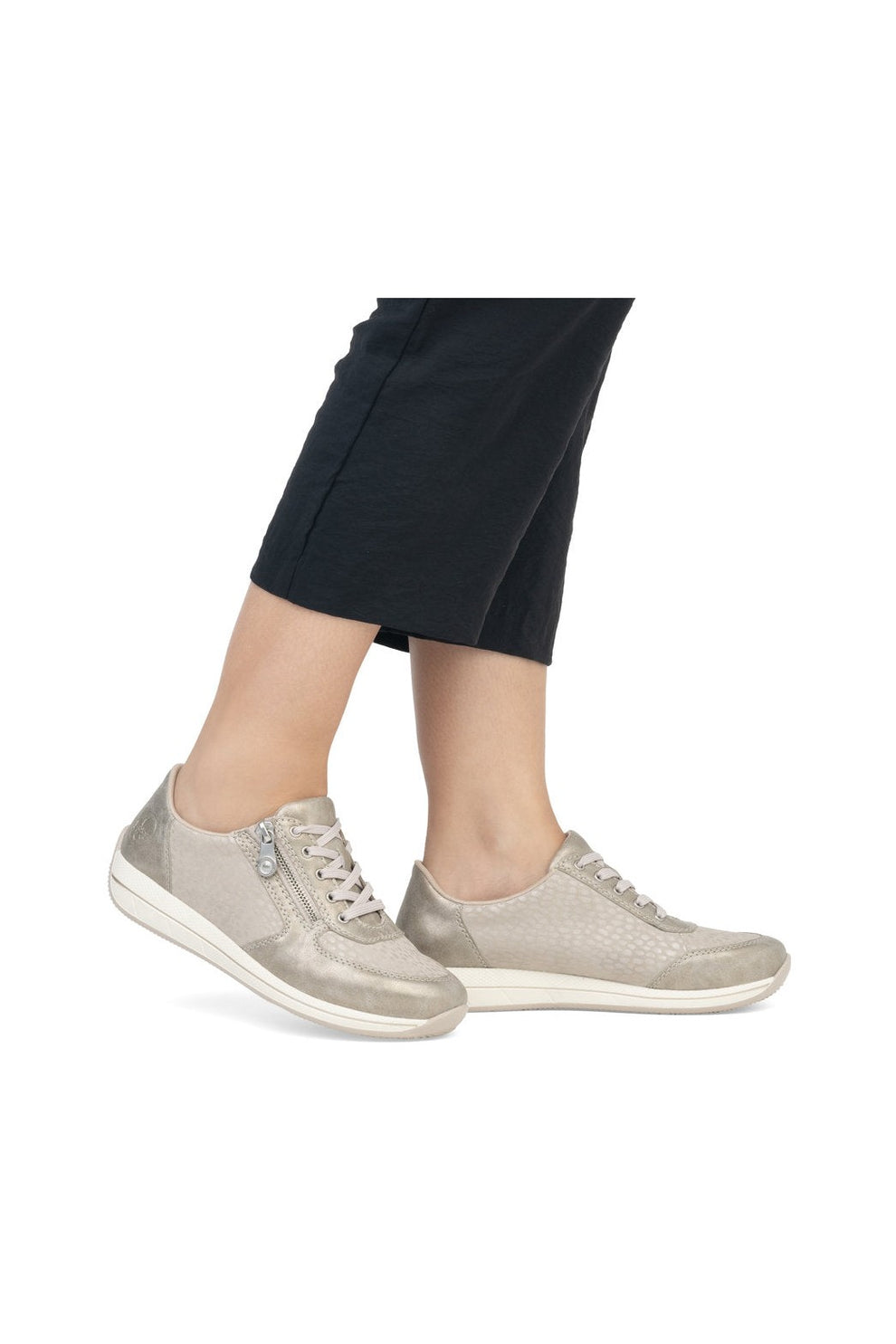 Rieker W Sko m Lynlås og Snøre Beige