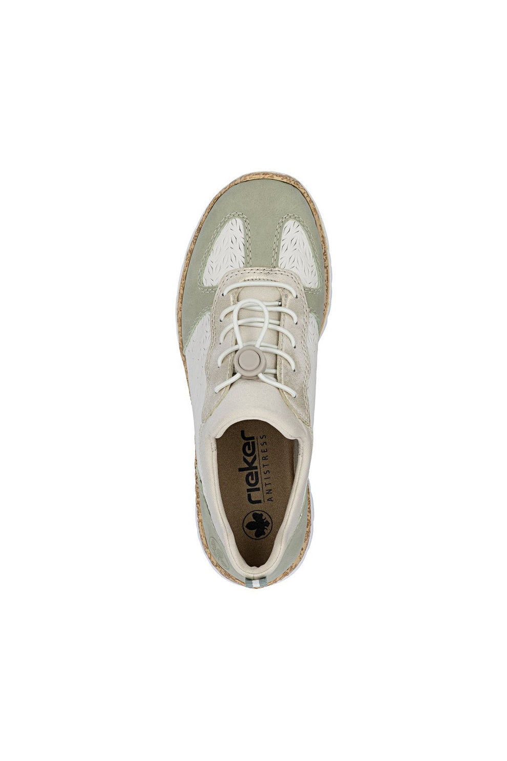 Rieker W Sko White Beige Combination